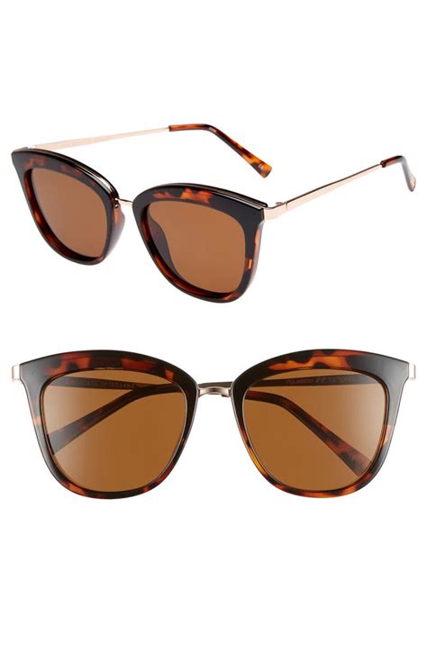 le specs caliente 53mm polarized cat eye sunglasses tortoise